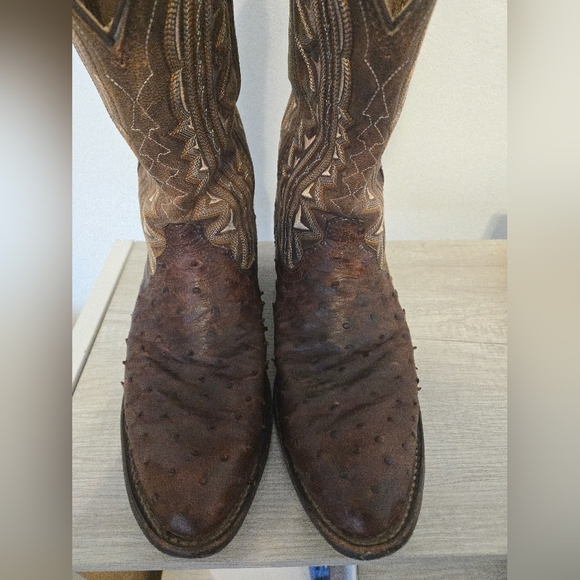 Durango Mens® Premium Exotic Full-Quill Ostrich Oiled Saddle Western Boot DDB027 - Picture 3 of 8